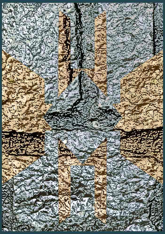 an A2 digital print,Shapes originating from painting of a found learner driver L-plate